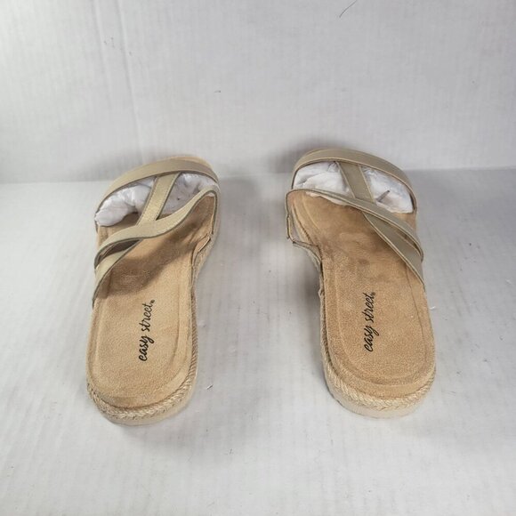 Easy Street Women Gold Song Slip-On Strappy Espadrille Sandals Size 6N - Picture 4 of 8